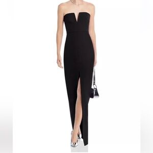 BCBGMAXAZRIA strapless crepe gown